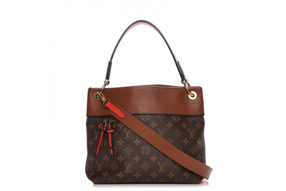 Louis Vuitton Tote Tuileries Besace Monogram Caramel Rouge in  Canvas/Leather with Gold-tone - US