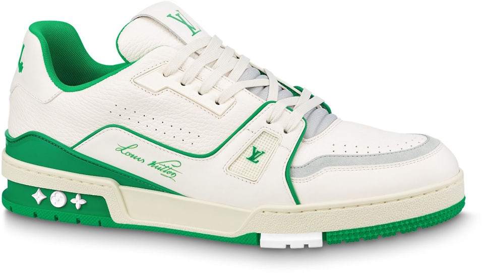 Louis Vuitton Trainer Sneaker Strips White Green Men's Sneakers Shoes