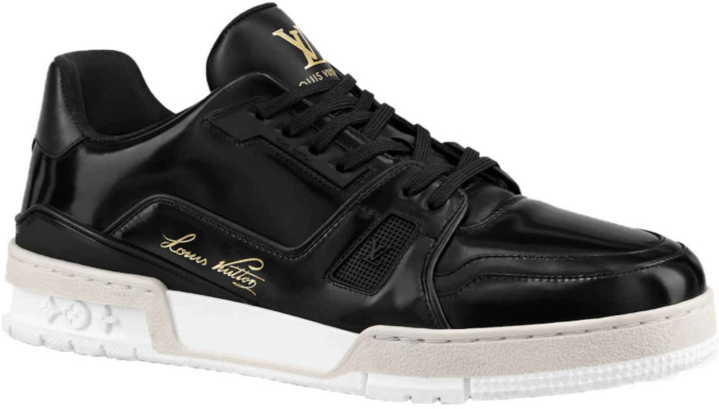 Louis Vuitton Sneakers Black Gold hardware Leather ref.292688