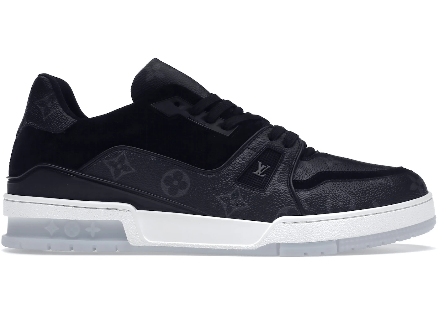 louis vuitton trainer sneaker black and white