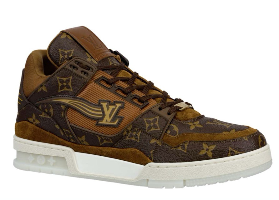 Louis Vuitton LV Trainer Sneaker Brown And Dark Blue For Men