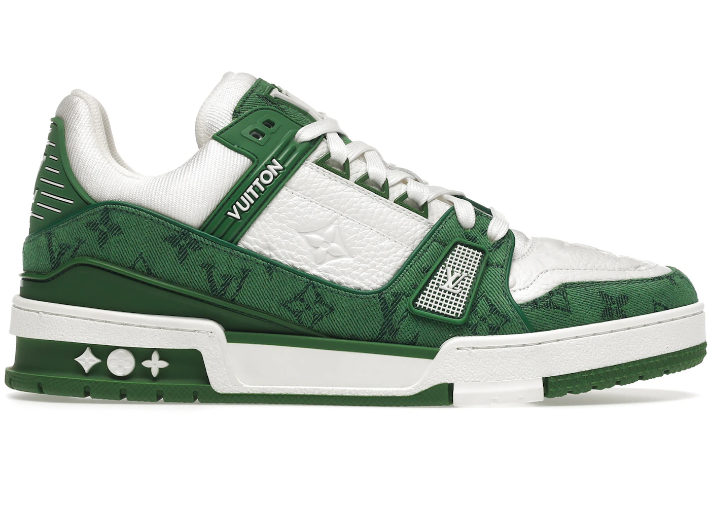 Louis Vuitton Trainer Green Monogram Denim White Men's 1A9JHV