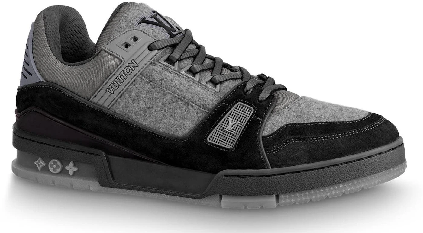 Louis Vuitton Gray Black Trainer Sneakers Size 7 - ShopperBoard