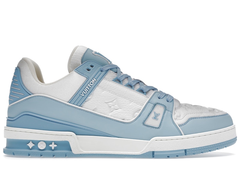 Louis Vuitton Trainer Low White Sky Blue Men's - 1AA6X4 / 1AA6X3