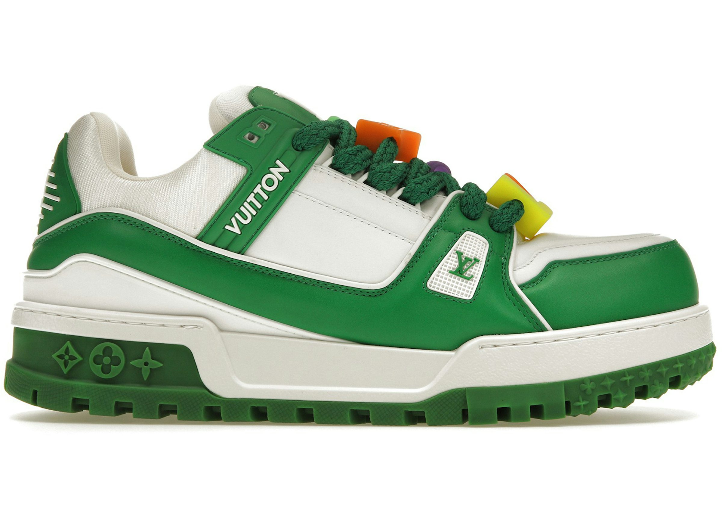 Louis Vuitton Green LV Trainer Monogram Denim Sneakers UK 6.5 