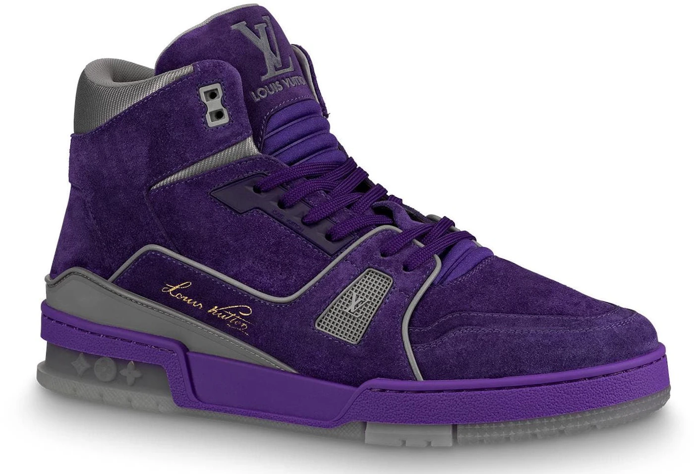 Louis Vuitton LV Trainer Mens Sneakers, Purple, 07.5
