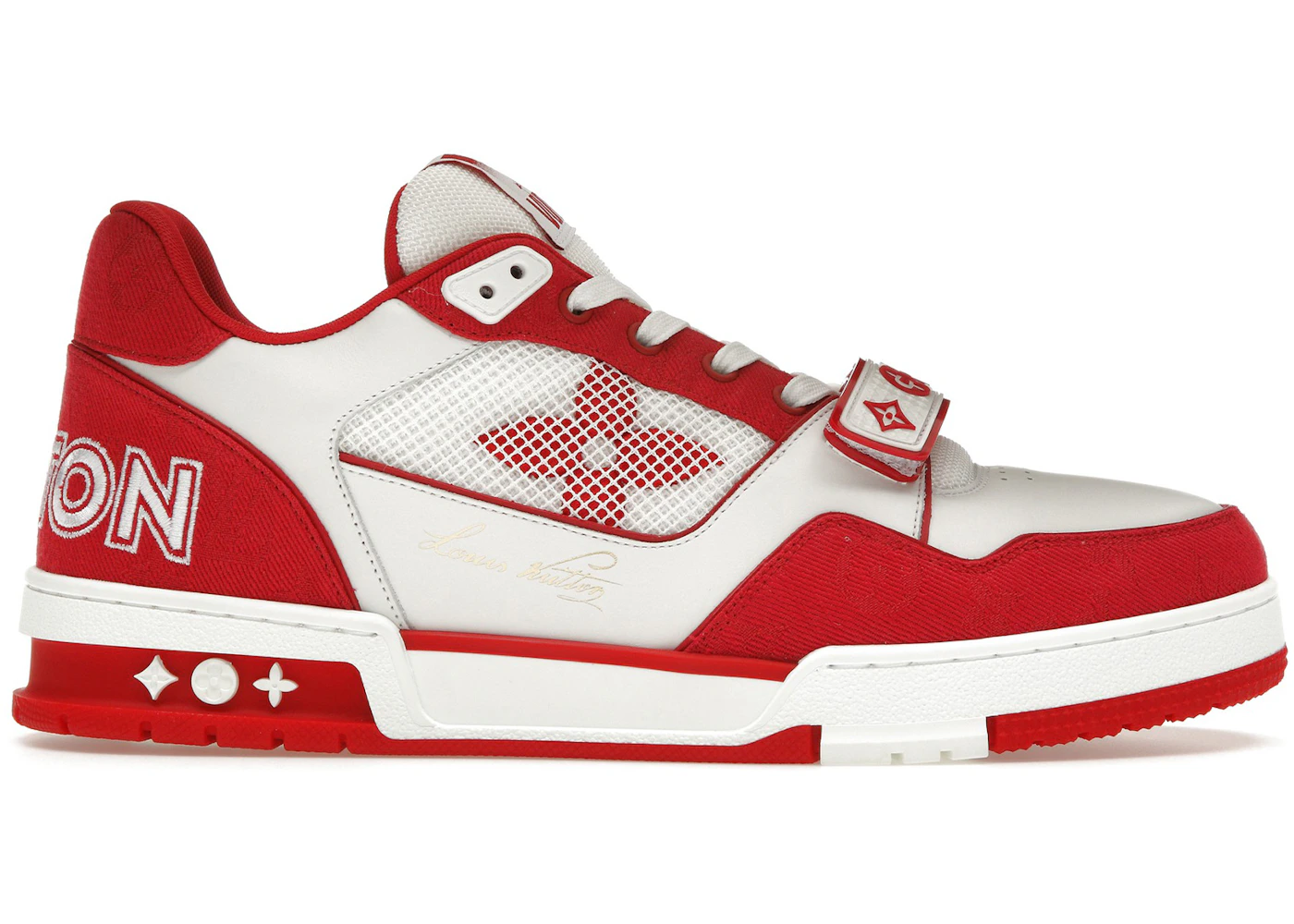 Louis Vuitton Trainer Red Monogram Denim Men's - 1ABLXI - US