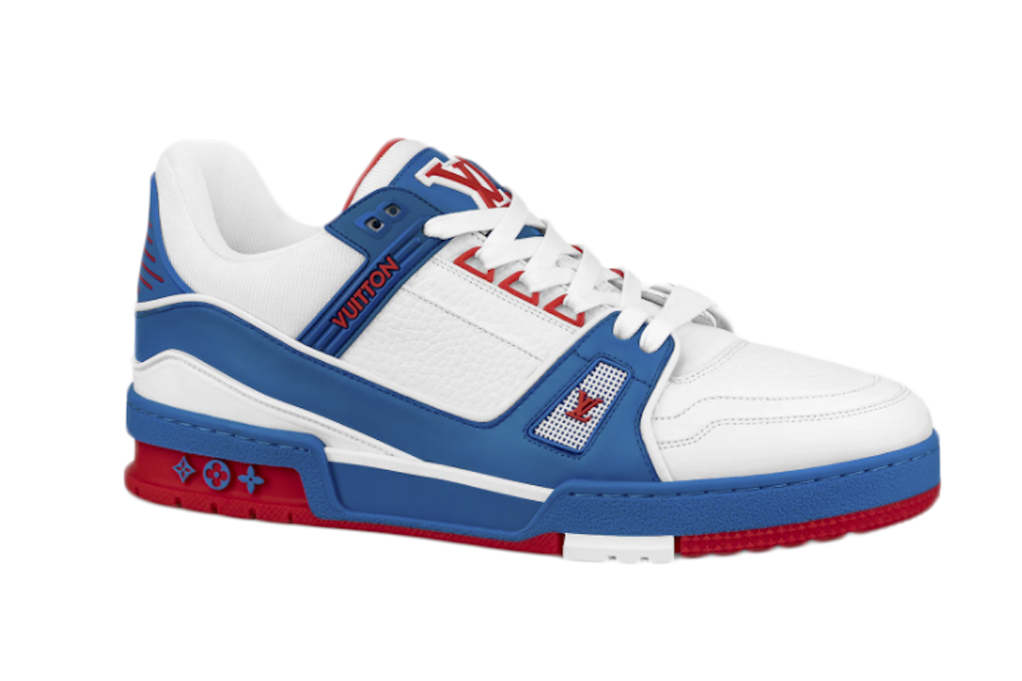 Pre-owned Louis Vuitton Trainer Red White Blue In White/blue/red