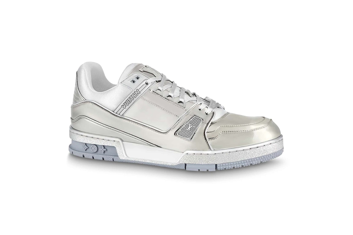 Pre-owned Louis Vuitton Trainer Silver White In Silver/white