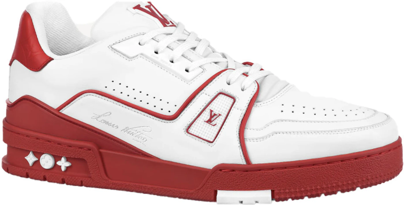 LOUIS VUITTON Calfskin Luxembourg Sneakers 8 Red Blue White 626484