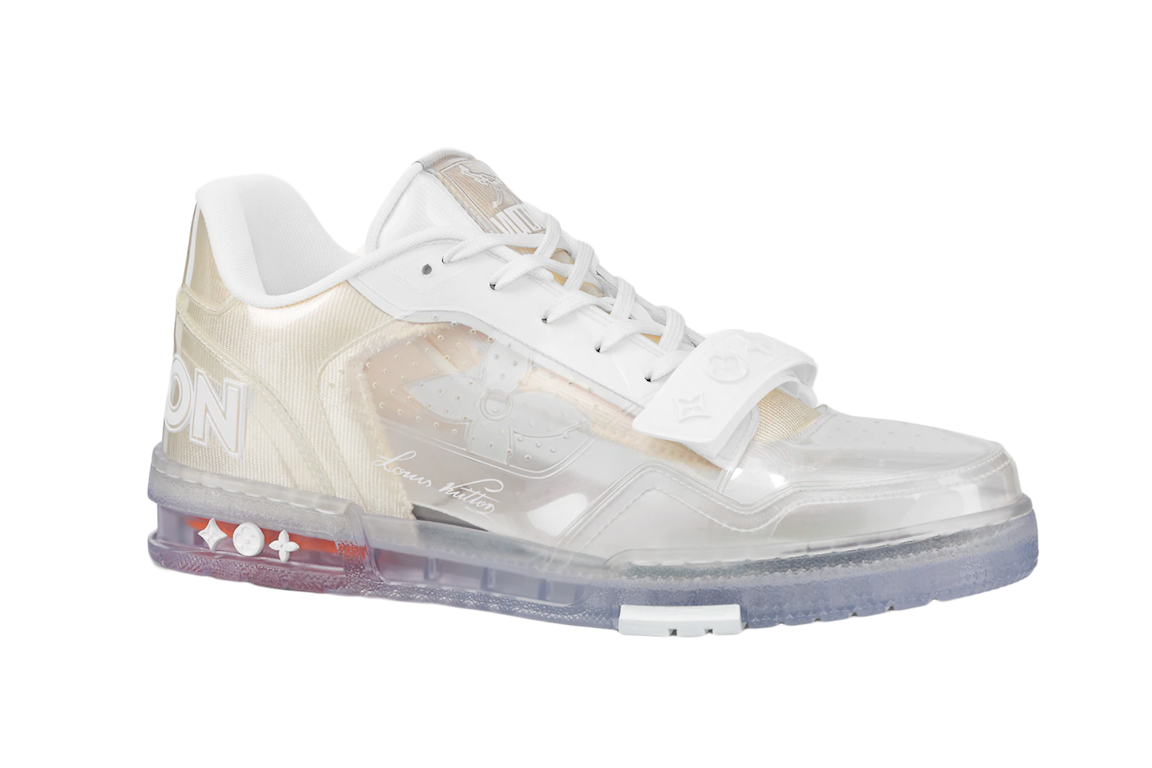 Pre-owned Louis Vuitton Trainer White Transparent In White/clear