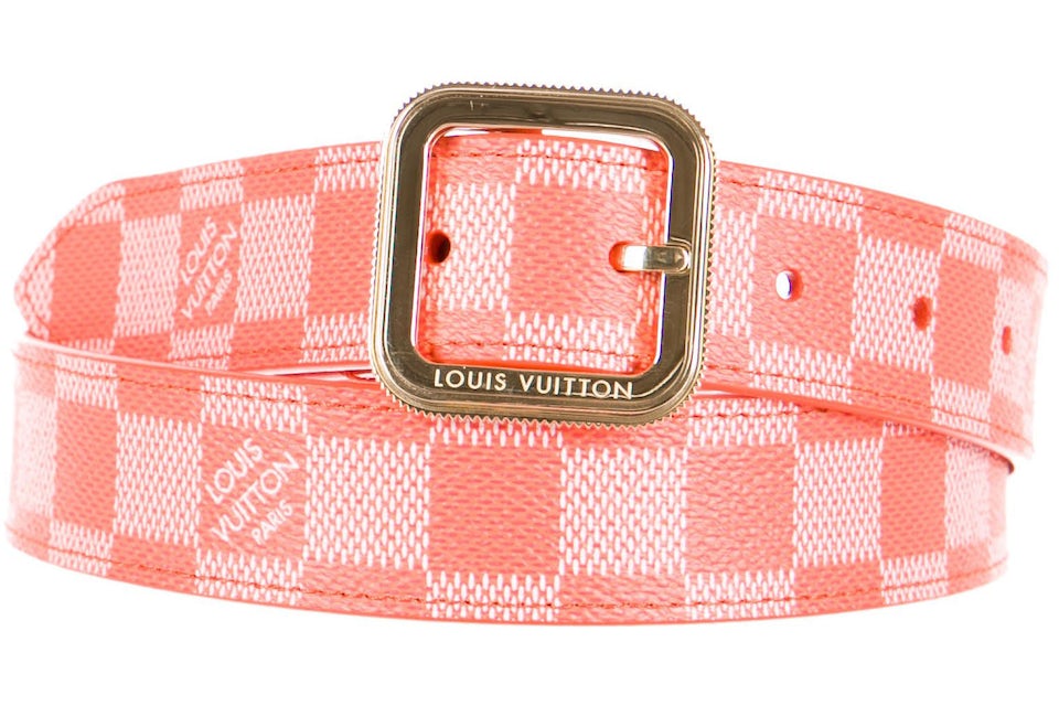 Louis Vuitton Tresor Belt Damier Couleurs 1.25W Piment in Coated