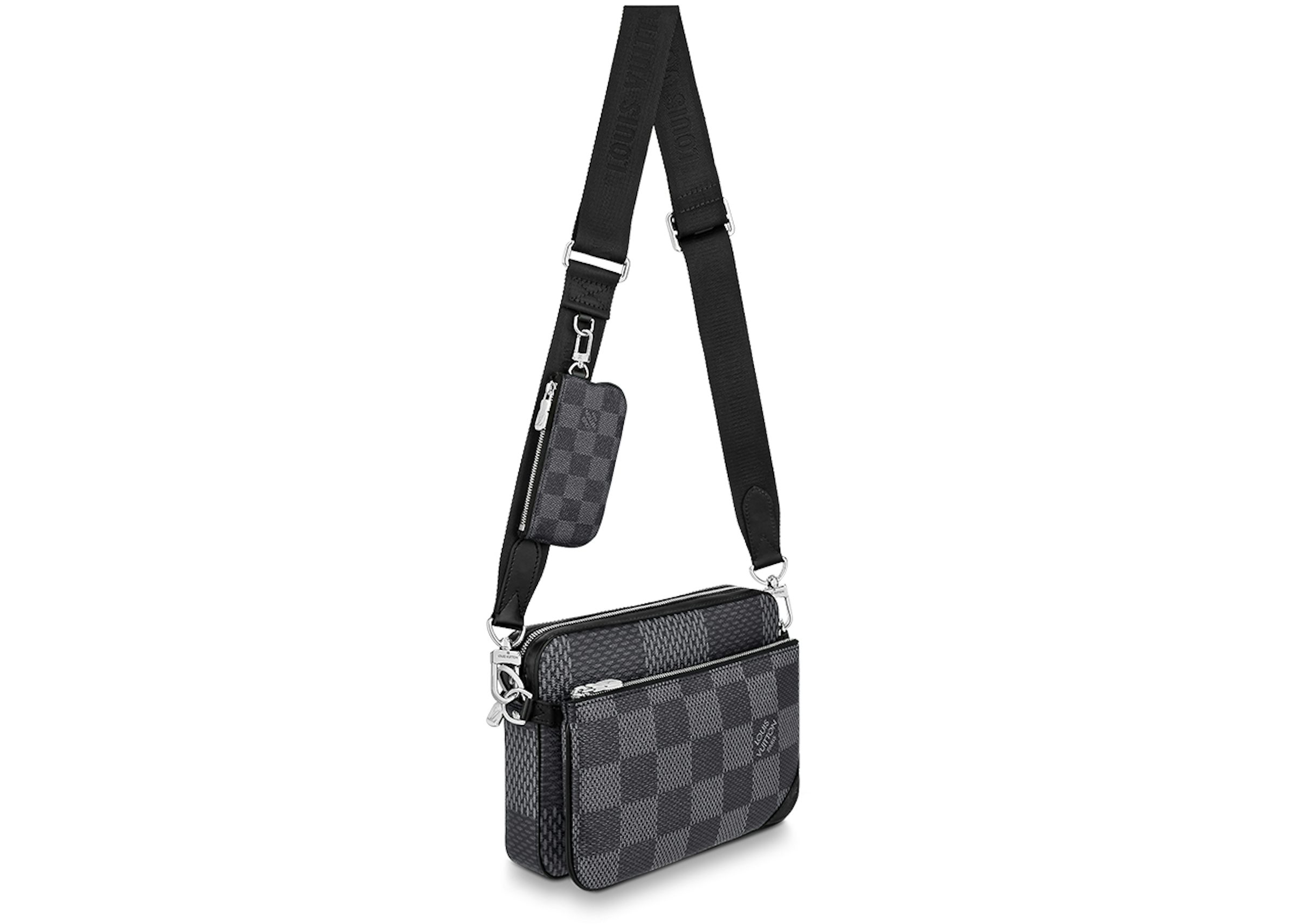 Louis Vuitton Trio Messenger Bag Grey Damier Graphite 3D in Coated Canvas  with Silver-tone - US