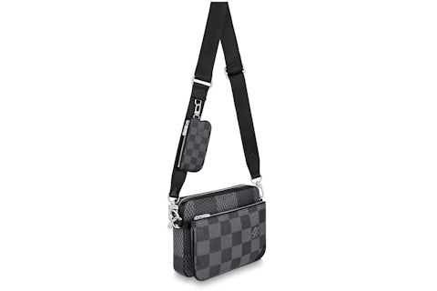 Louis Vuitton Trio Messenger Bag Grey Damier Graphite 3D in Coated