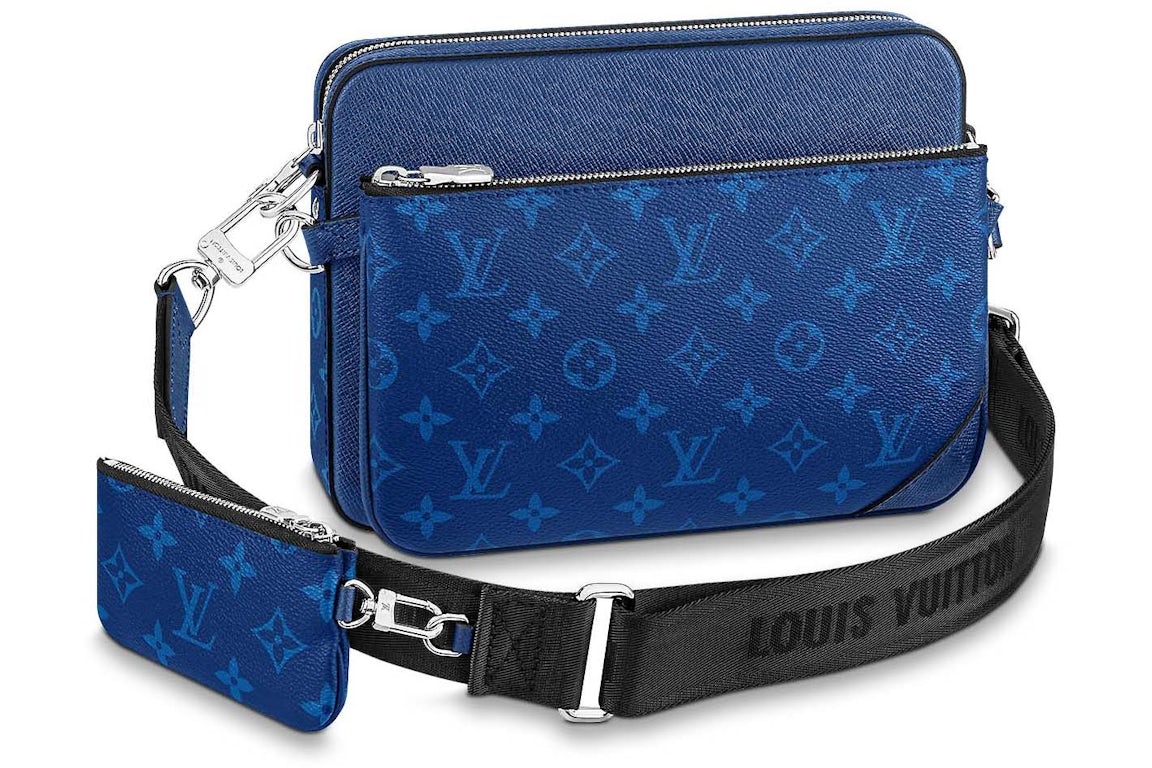Louis Vuitton Trio Messenger Cobalt Blue in Monogram Coated Canvas ...