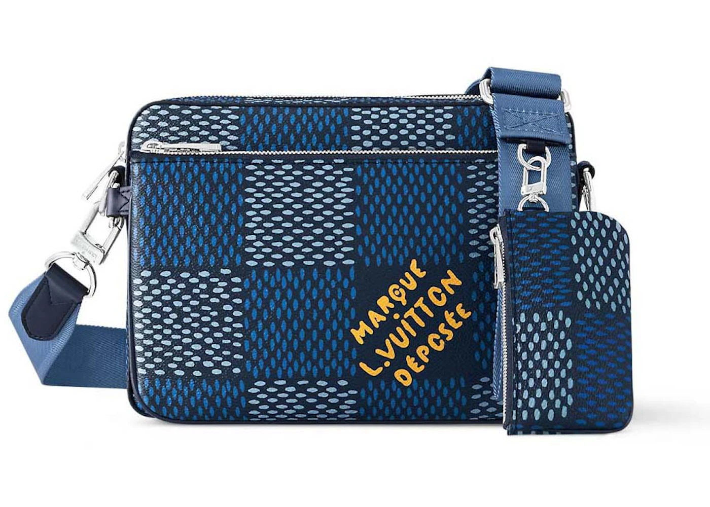 Louis Vuitton Trio Messenger Damier Heritage Blue in Coated Canvas with ...