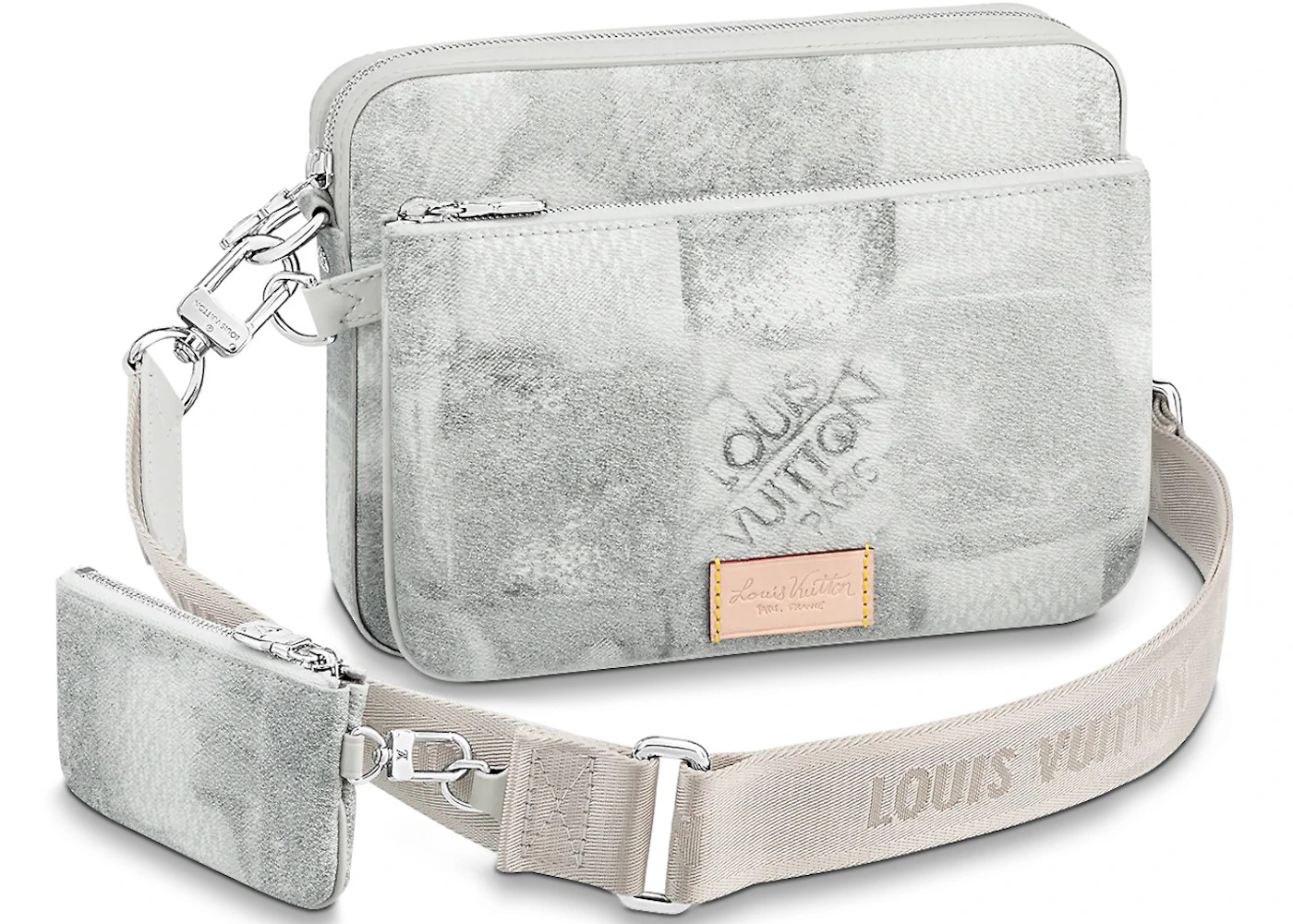 Trio messenger leather satchel Louis Vuitton Grey in Leather - 32776368