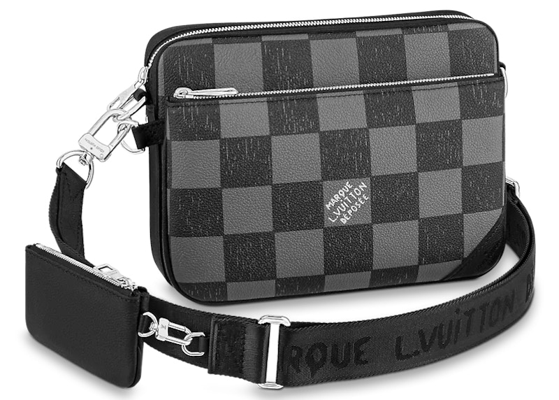 Louis Vuitton Trio Messenger Graphite Black in Cowhide Leather