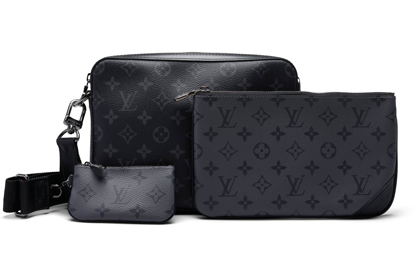 Louis Vuitton Trio Messenger Monogram Eclipse Reverse Gray in Coated ...