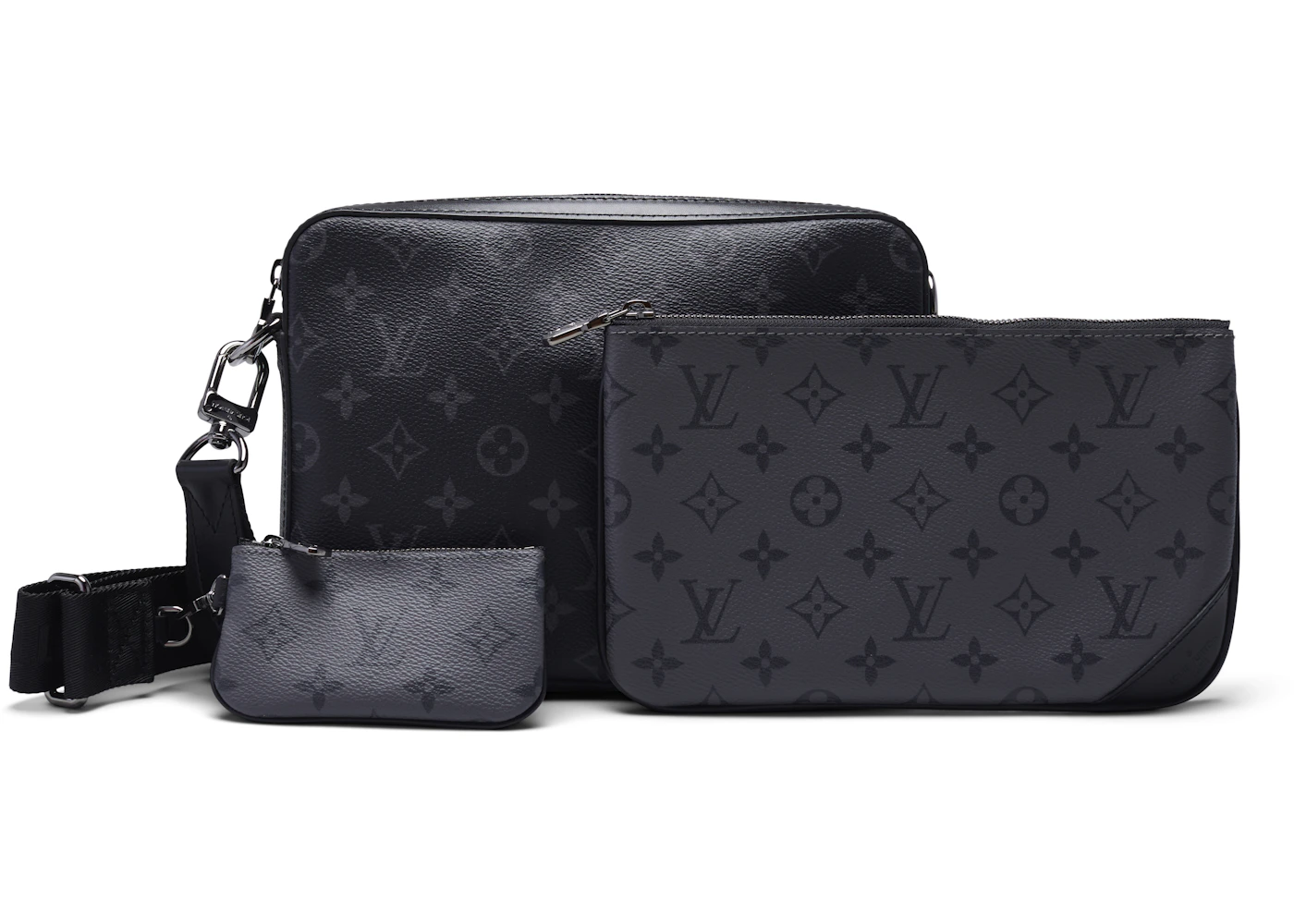 Louis Vuitton Trio Messenger Monogram Eclipse Reverse Gray in