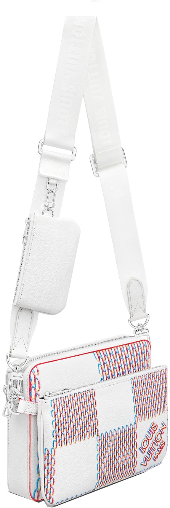 Louis Vuitton Trio Messenger White Damier Spray in Cowhide Leather with  Silver-tone - US