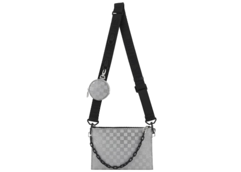 Louis Vuitton Trio Pouch Glitter Silver in Cowhide Leather with