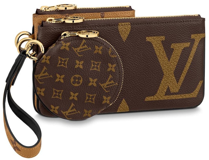 Louis Vuitton Trio Pouch Monogram Giant/Reverse/Mini Brown in Coated  Canvas/Cowhide Leather with Gold-tone - GB