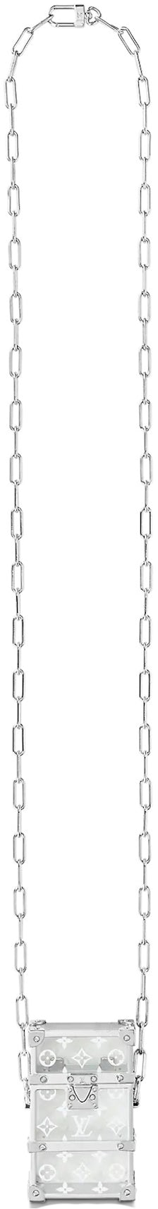 Louis Vuitton Monogram Trunk Locket Pendant, Silver, One Size
