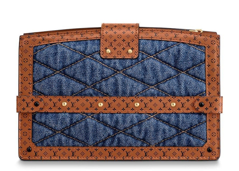 Louis Vuitton Trunk Clutch Quilted Denim Blue in Denim Canvas/Calf