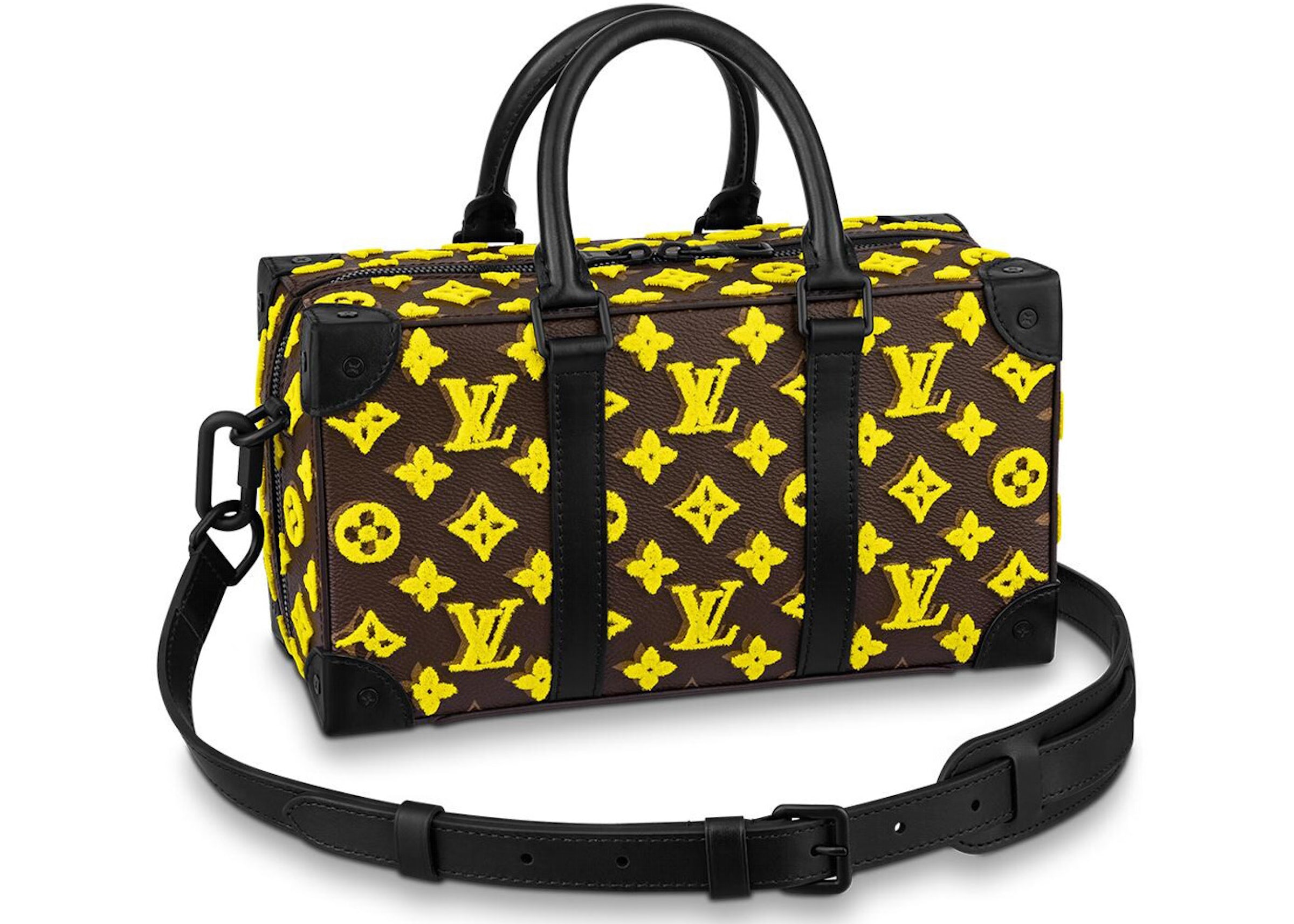 Louis Vuitton Trunk Speedy Monogram Tuffetage Yellow in Coated Canvas with  Matte Black - US