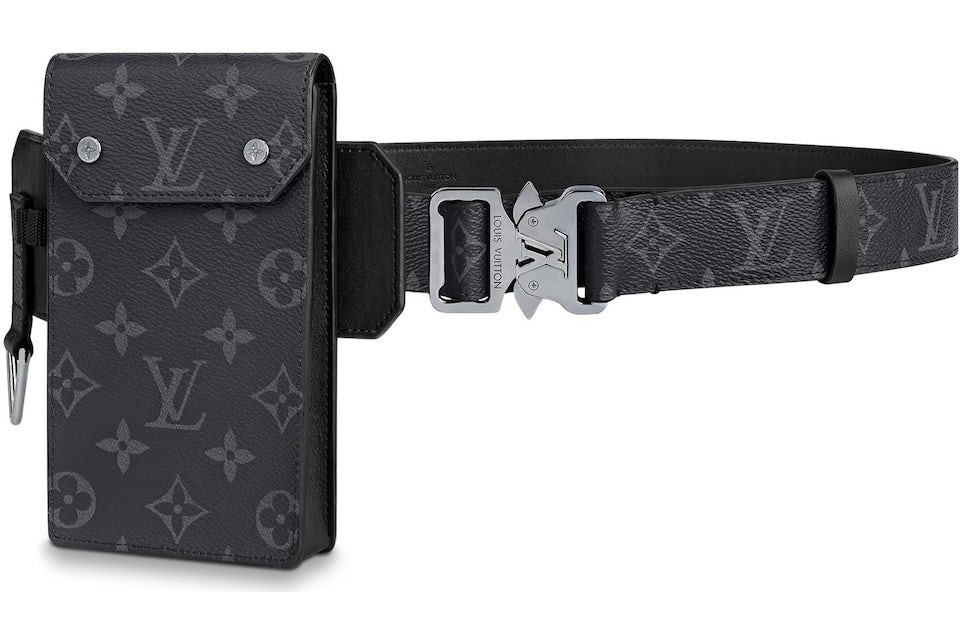 Louis Vuitton Utility Belt Monogram Eclipse 35MM Black in Coated