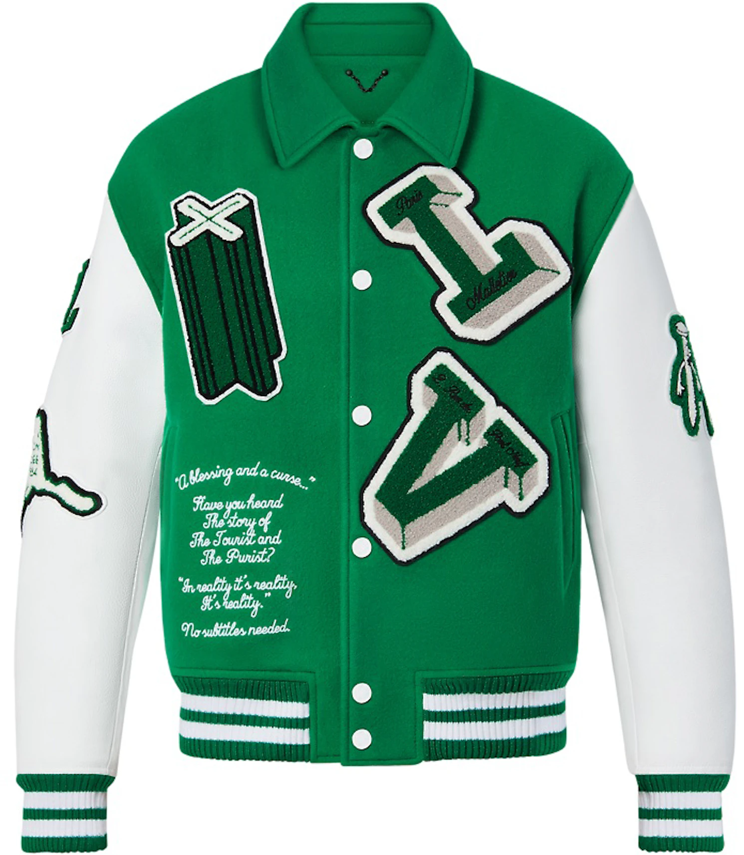 Allemaal Leuk vinden Gepland Louis Vuitton Varsity Leather Jacket Green - FW21 - US