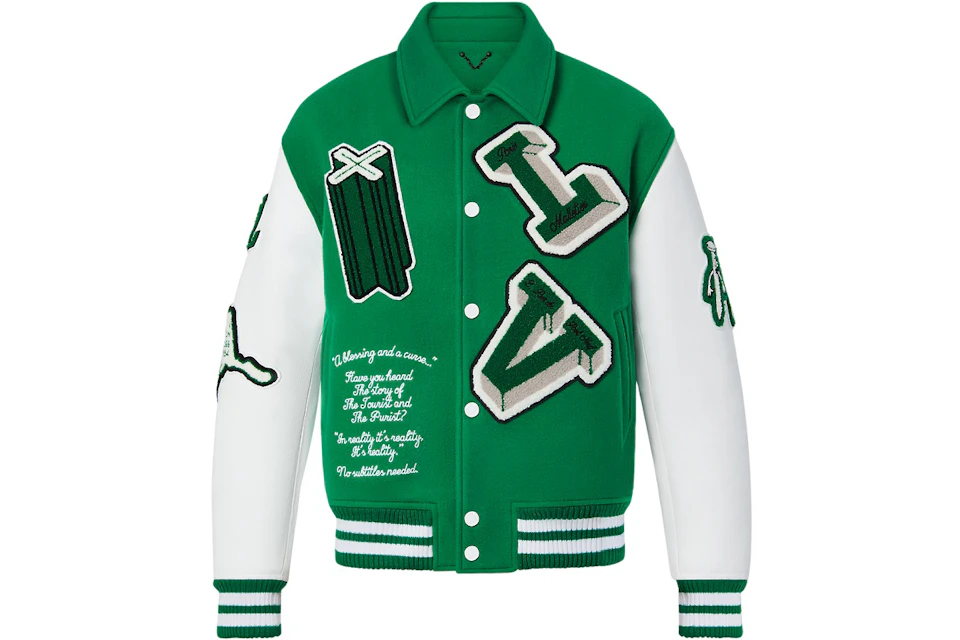 Louis Vuitton Varsity Leather Jacket Green