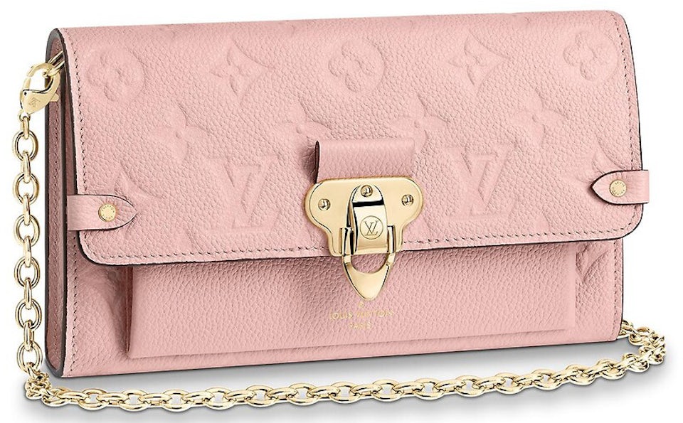 Louis Vuitton Vavin Chain Wallet Monogram Empreinte Rose Poudre in Grained  Leather with Gold-tone - GB