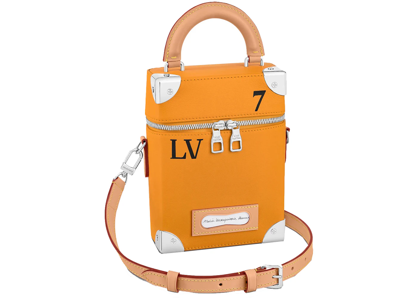Louis Vuitton Caja Vertical Baúl Azafrán Amarillo in Cowhide
