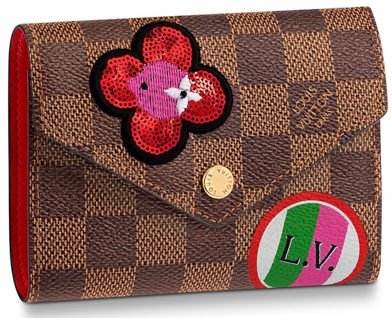 Louis Vuitton Damier Azur Rose Ballerine Victorine Wallet