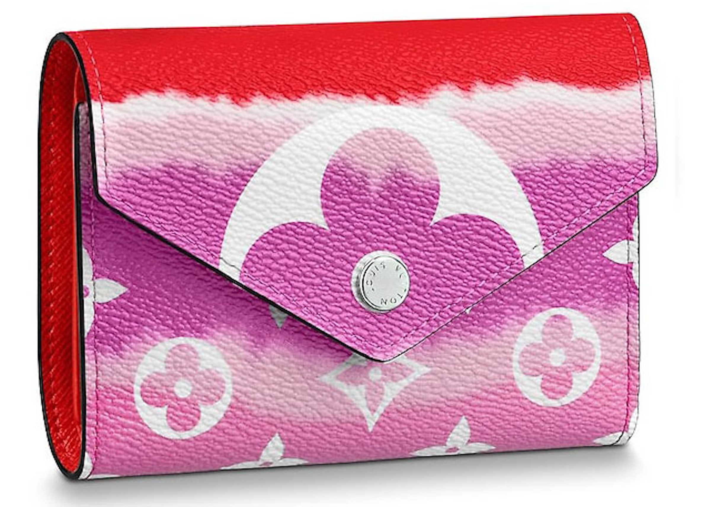 Louis Vuitton Pink/Red Coated Canvas Escale Card Holder