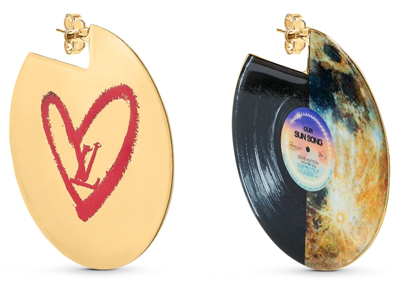 Louis Vuitton Limited Edition Vinyle Earrings Fall In Love Multi