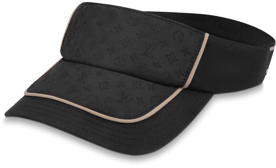 Louis Vuitton Leather-Trimmed Monogram Visor - Black Hats