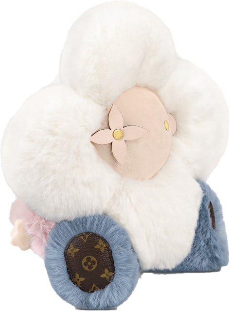 Louis Vuitton Brown White Stuffed Leather Dou Dou Teddy Bear at