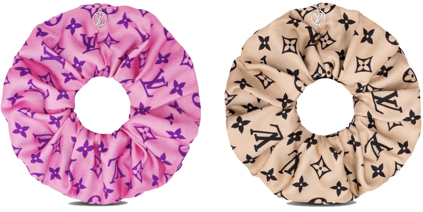 Louis Vuitton Vuittamins Scrunchie Set Beige/Violet in Silk with Silver-tone  - US