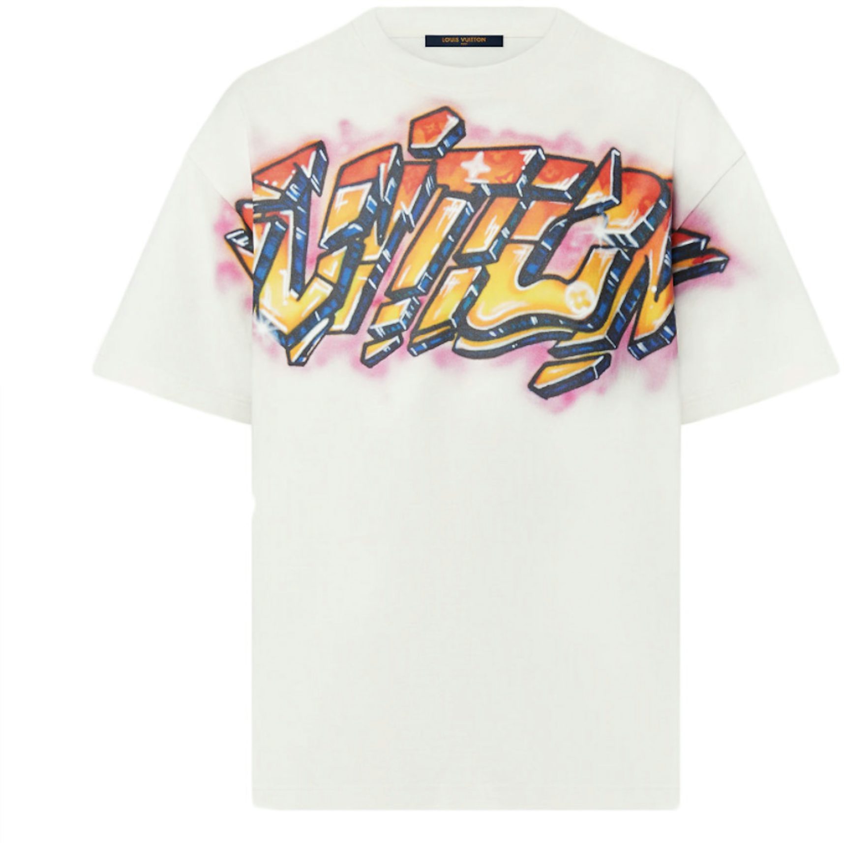 Fodgænger Gå til kredsløbet nyheder Louis Vuitton Vuitton Graffiti T-shirt Milky White - SS22 Men's - US