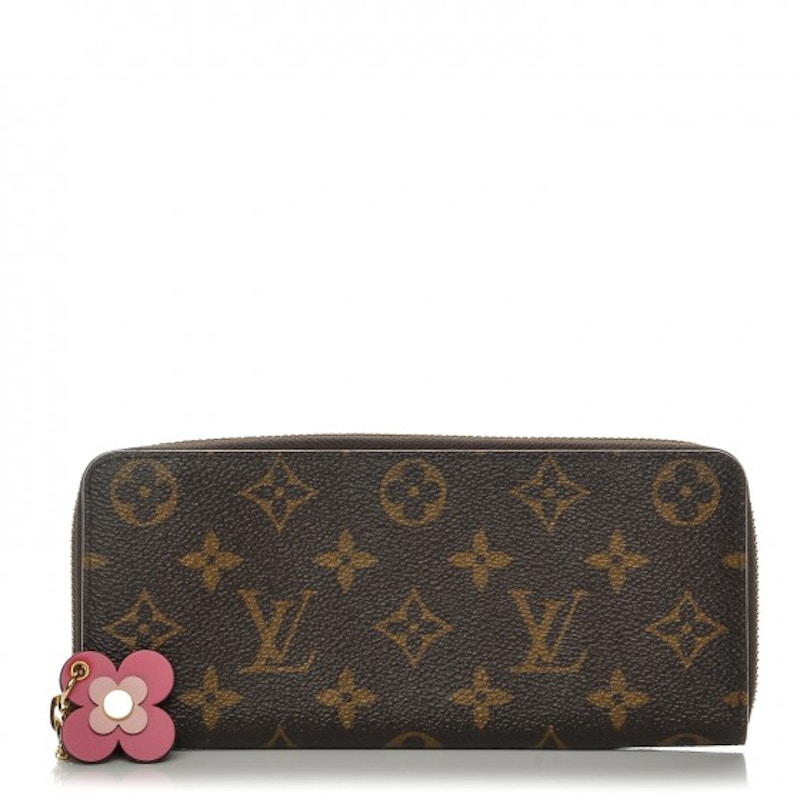 Louis Vuitton Clemence Wallet Monogram Blooming Flowers Hot Pink