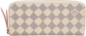 Louis Vuitton Clemence Wallet Damier Azur White in Coated Canvas with  Gold-tone - US