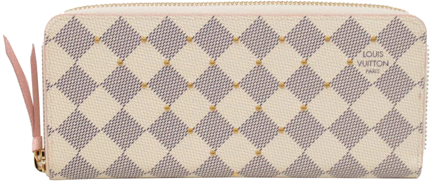 Louis Vuitton Wallet Clemence Damier Azur Rose Ballerine in Coated Canvas  with Gold-tone - US