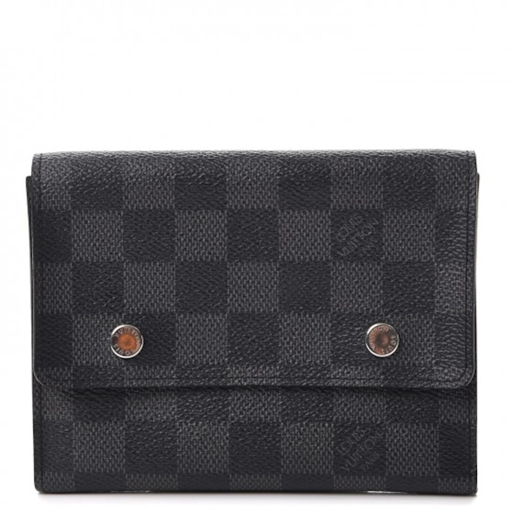 Louis Vuitton Wallet Compact Trifold Damier Graphite Black in Canvas - US