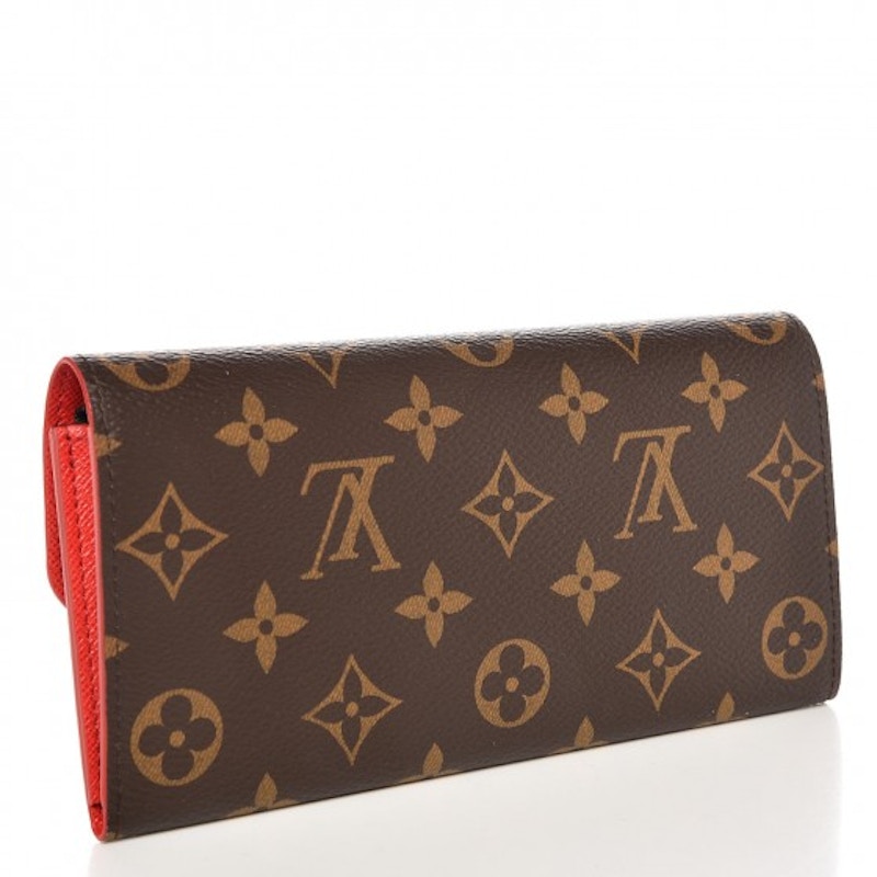 Louis Vuitton Wallet Emilie Bloom Flower Monogram Coquelicot in Canvas