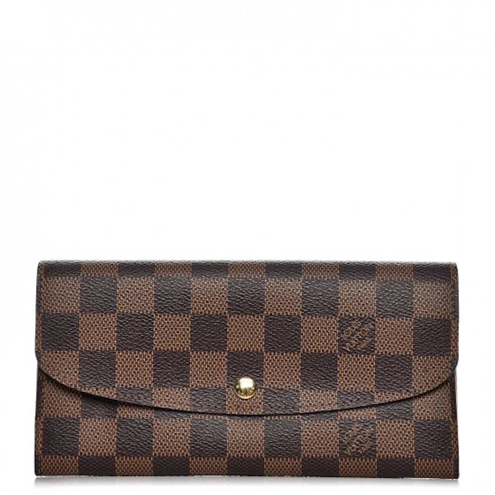 Louis Vuitton Wallet Elise Damier Ebene Brown in Canvas with Gold