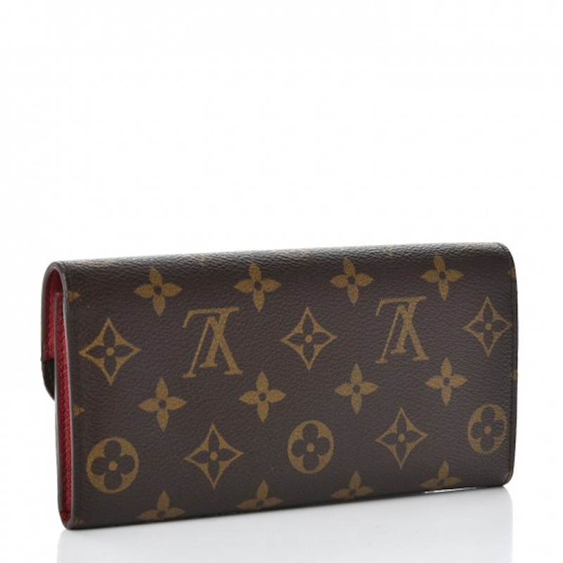 Lv wallet best sale red inside