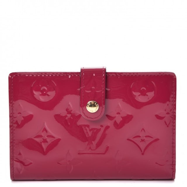 Louis Vuitton red black vernis wallet set